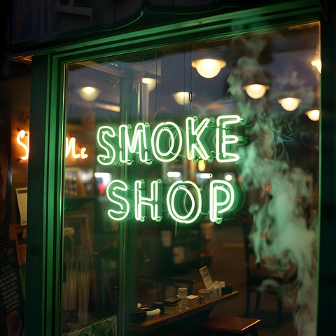 Traditional and modern hookahs in different sizes displayed at a North Miami smoke shop