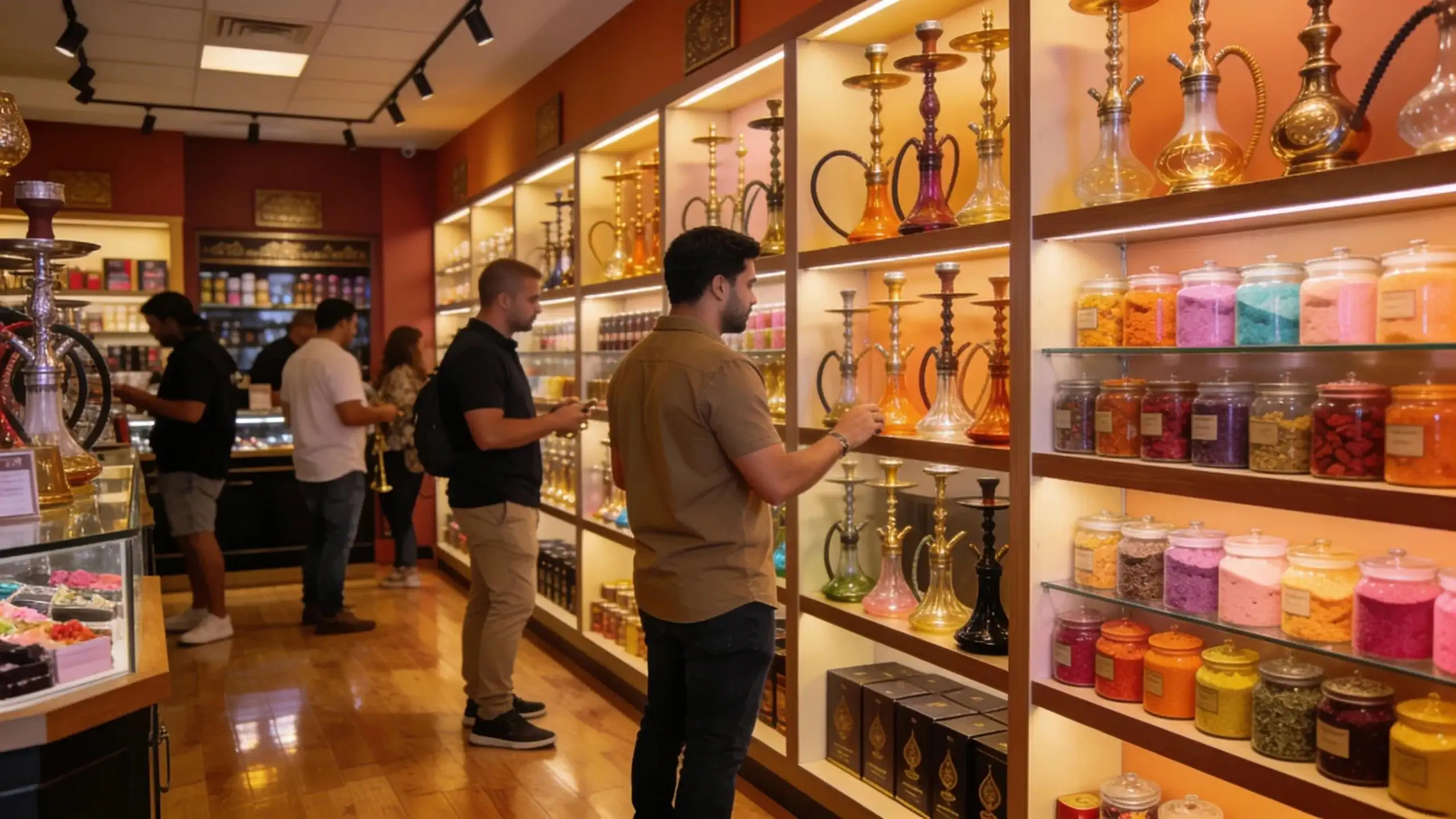 Knowledgeable vape shop employee assisting an adult customer with device options in North Miami